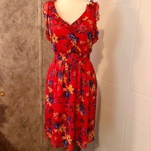 Orange Old Navy floral dress size small
